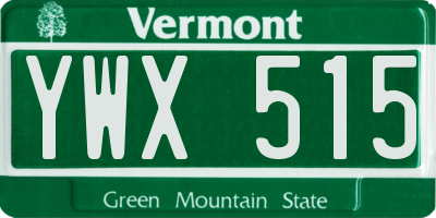 VT license plate YWX515