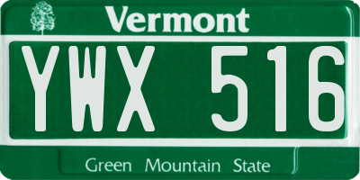 VT license plate YWX516