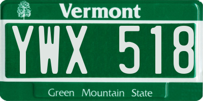VT license plate YWX518