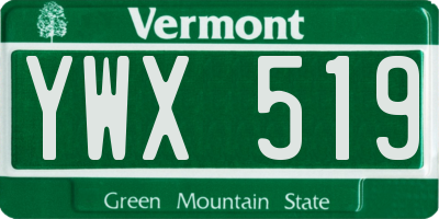 VT license plate YWX519