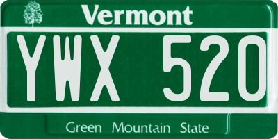 VT license plate YWX520
