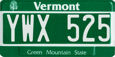 VT license plate YWX525