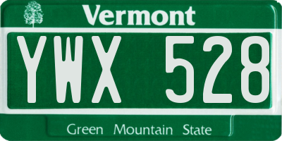 VT license plate YWX528