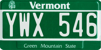 VT license plate YWX546