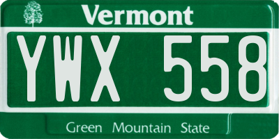 VT license plate YWX558
