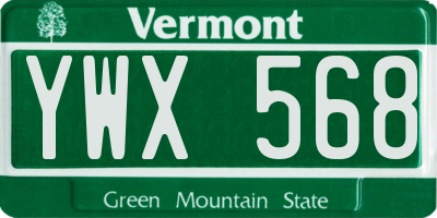 VT license plate YWX568
