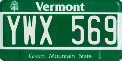 VT license plate YWX569