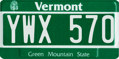 VT license plate YWX570
