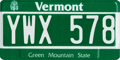VT license plate YWX578