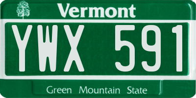 VT license plate YWX591