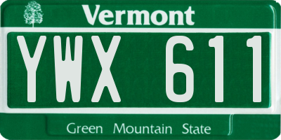 VT license plate YWX611