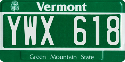 VT license plate YWX618