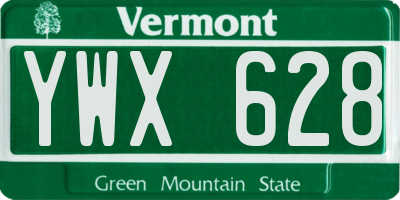 VT license plate YWX628