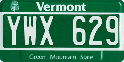 VT license plate YWX629