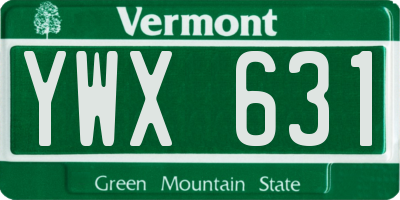 VT license plate YWX631