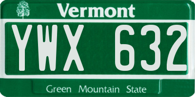 VT license plate YWX632
