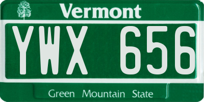 VT license plate YWX656