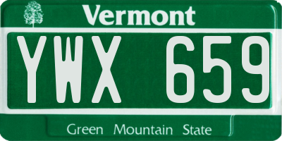 VT license plate YWX659