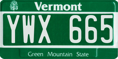 VT license plate YWX665