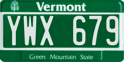 VT license plate YWX679