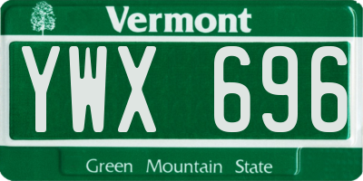 VT license plate YWX696