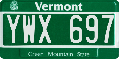 VT license plate YWX697