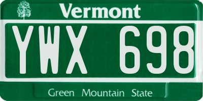 VT license plate YWX698
