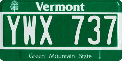 VT license plate YWX737