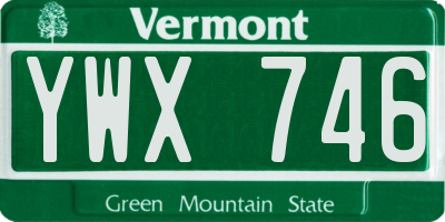 VT license plate YWX746
