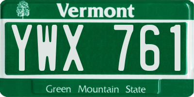 VT license plate YWX761
