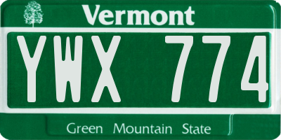VT license plate YWX774
