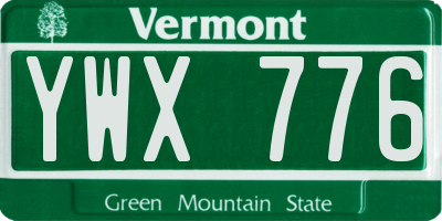 VT license plate YWX776