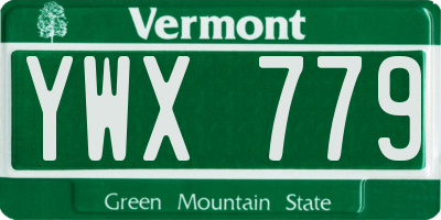 VT license plate YWX779