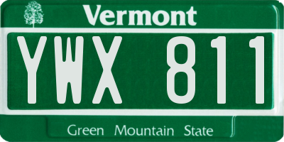 VT license plate YWX811