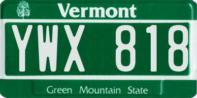 VT license plate YWX818