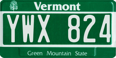 VT license plate YWX824