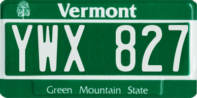 VT license plate YWX827