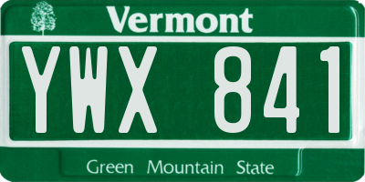 VT license plate YWX841