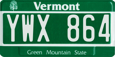 VT license plate YWX864
