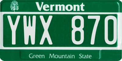 VT license plate YWX870