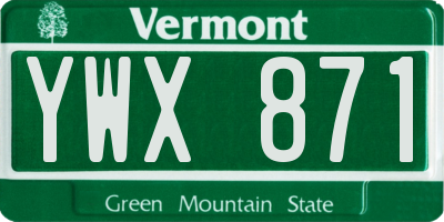 VT license plate YWX871