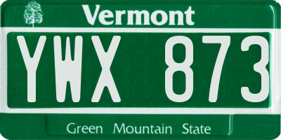 VT license plate YWX873