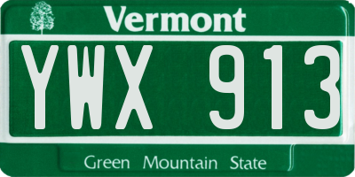 VT license plate YWX913