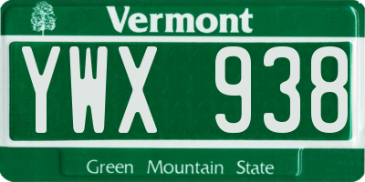 VT license plate YWX938