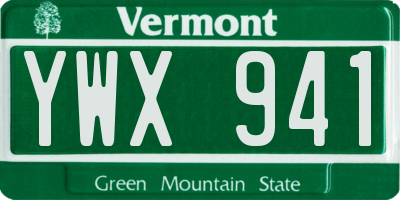 VT license plate YWX941