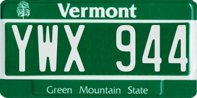 VT license plate YWX944