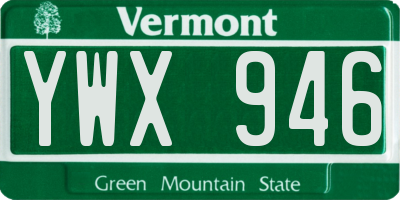 VT license plate YWX946
