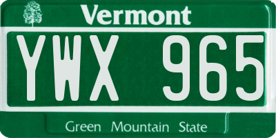 VT license plate YWX965
