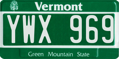 VT license plate YWX969