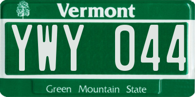 VT license plate YWY044